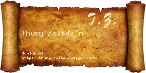 Thury Zoltán névjegykártya